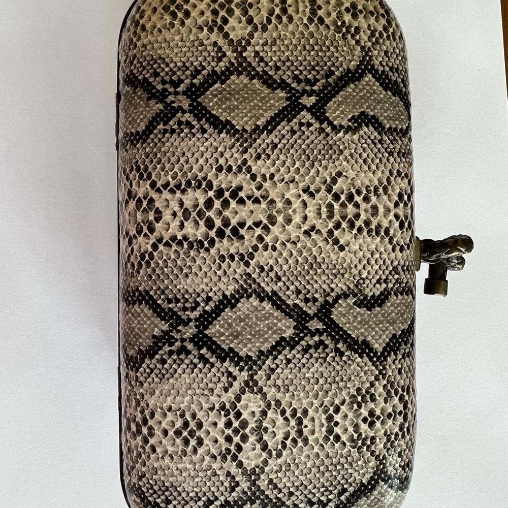 Snake print clutch purse